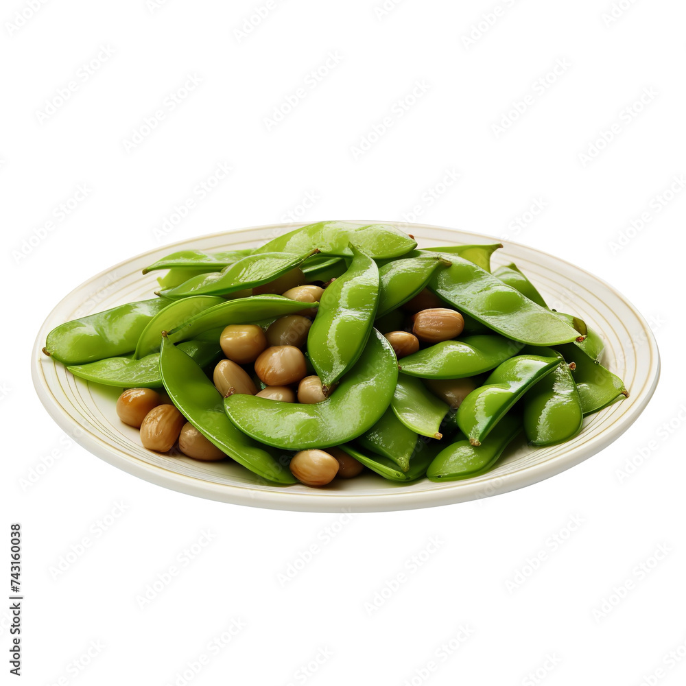 Natural and fresh sugar peas isolated on white background Natural and fresh sugar peas isolated on white background