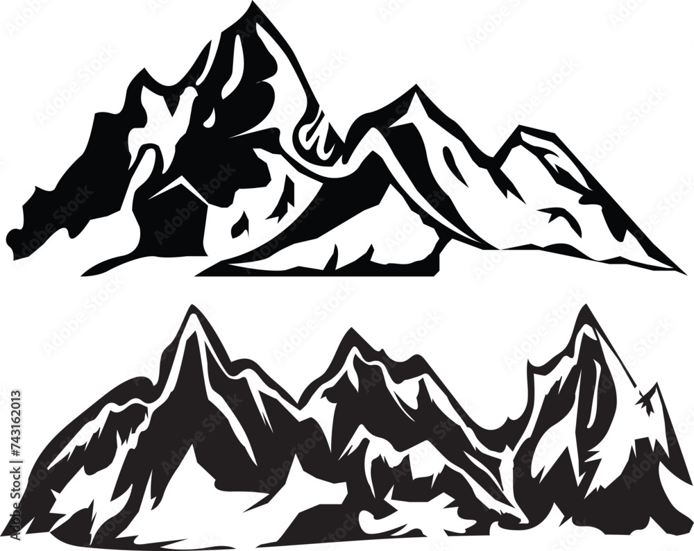 Mountain vector elements Create your own outdoor label, wilderness retro patch, adventure vintage badges, hiking stamps.