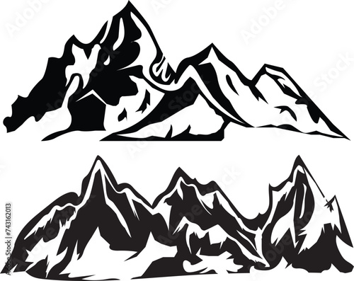Mountain vector elements Create your own outdoor label, wilderness retro patch, adventure vintage badges, hiking stamps.