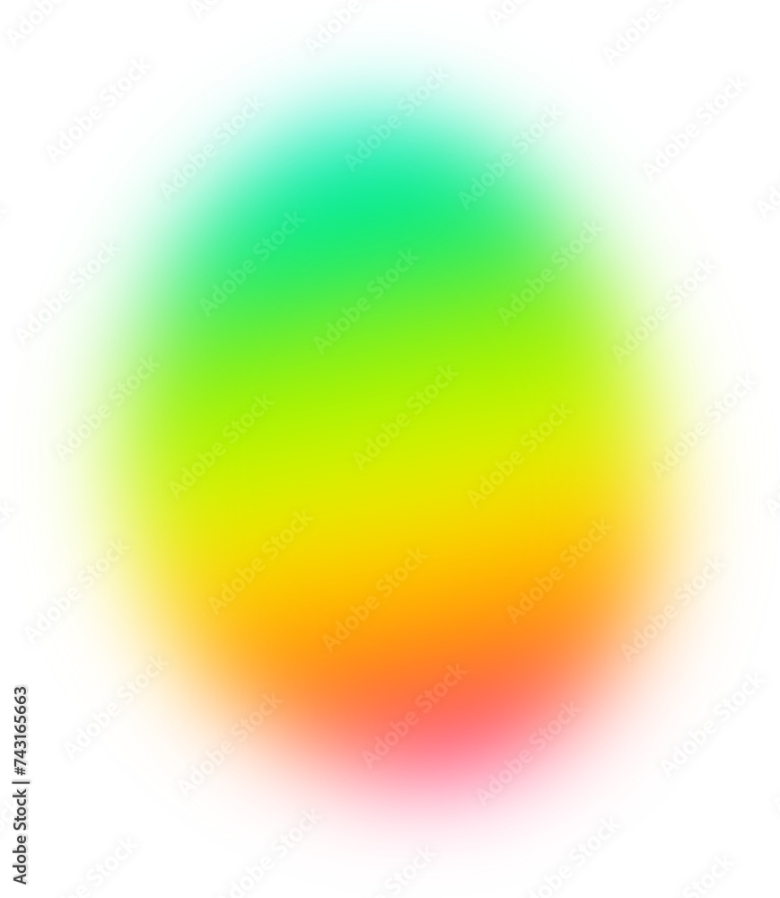 Abstract colorful gradient transparent blur. Green yellow red gradient blob shape design element