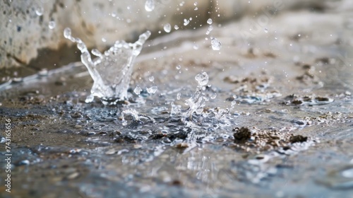 water splashing over a crack generative ai