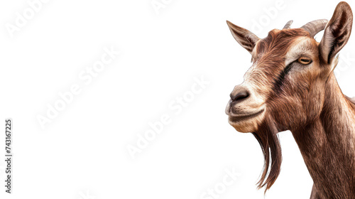 Brown Goat isolated on transparent background photo