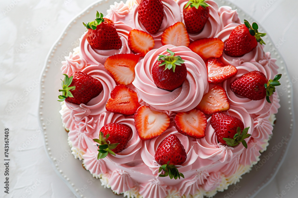 cake with strawberries ai generated cake with strawberries ai generated
