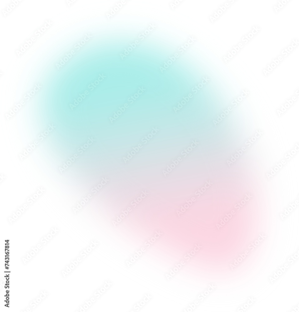 Fototapeta premium Abstract gradient transparent blur. Pink and Turquoise Gradient blob shape design element