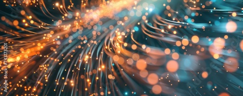 A close up of optical fibers - high speed data transfer concept