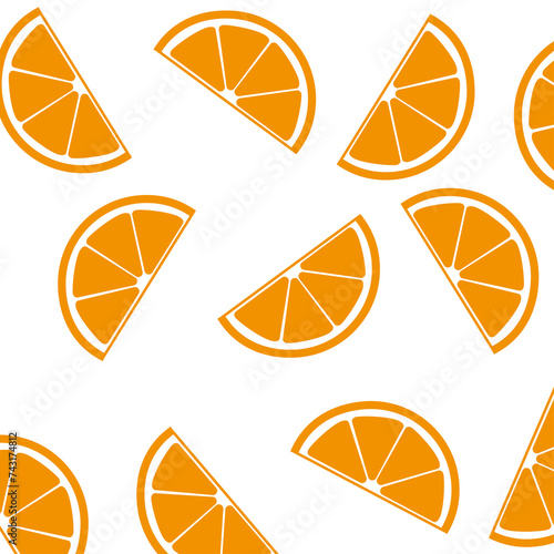 Plantilla de naranjas. Diseño de plantilla vectorial. Ilustración de gajos de naranja. photo