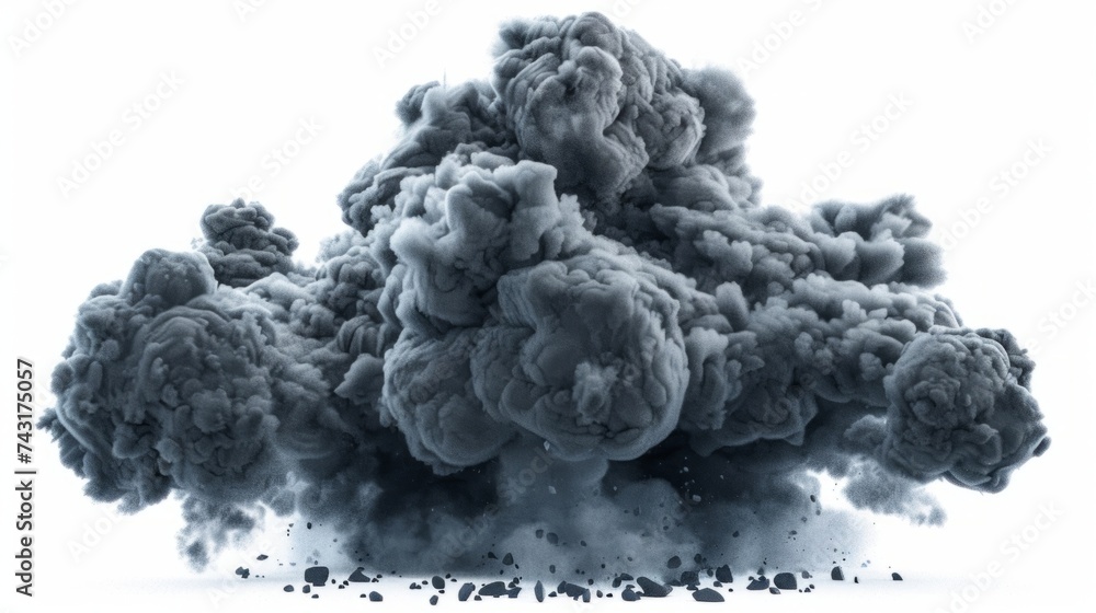 Dense explosion with isolated background generative ai Dense explosion with isolated background generative ai