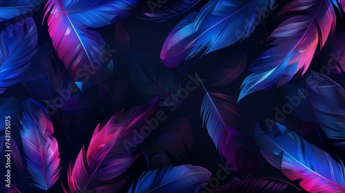 Abstract Vibrant Feathers Background with Colorful Texture and Artistic Layered Illustration