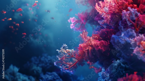 Vibrant Coral Reef Underwater Scene with Marine Ecosystem Diversity © Superhero Woozie