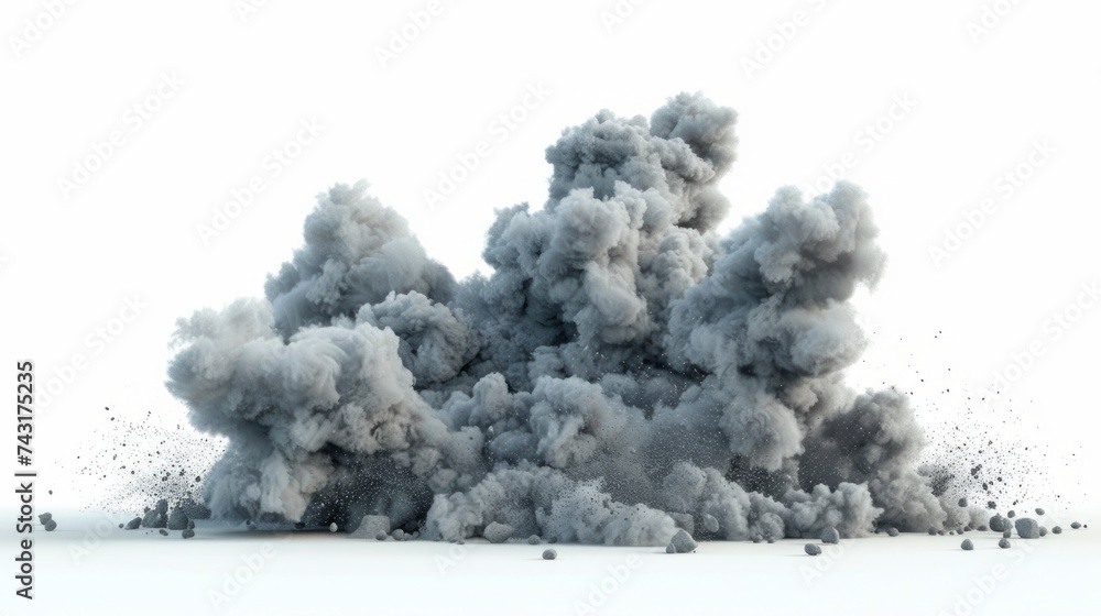 Dense explosion with isolated background generative ai Dense explosion with isolated background generative ai
