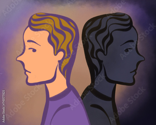 a guy with an inner ego, shadow, subconscious. conscience and duality