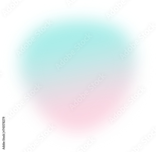 Abstract gradient transparent blur. Pink and Turquoise Gradient blob shape design element