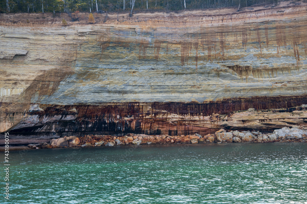 Pictured Rocks National Lakeshore on Lake Superior in the Upper Peninsula of Michigan.