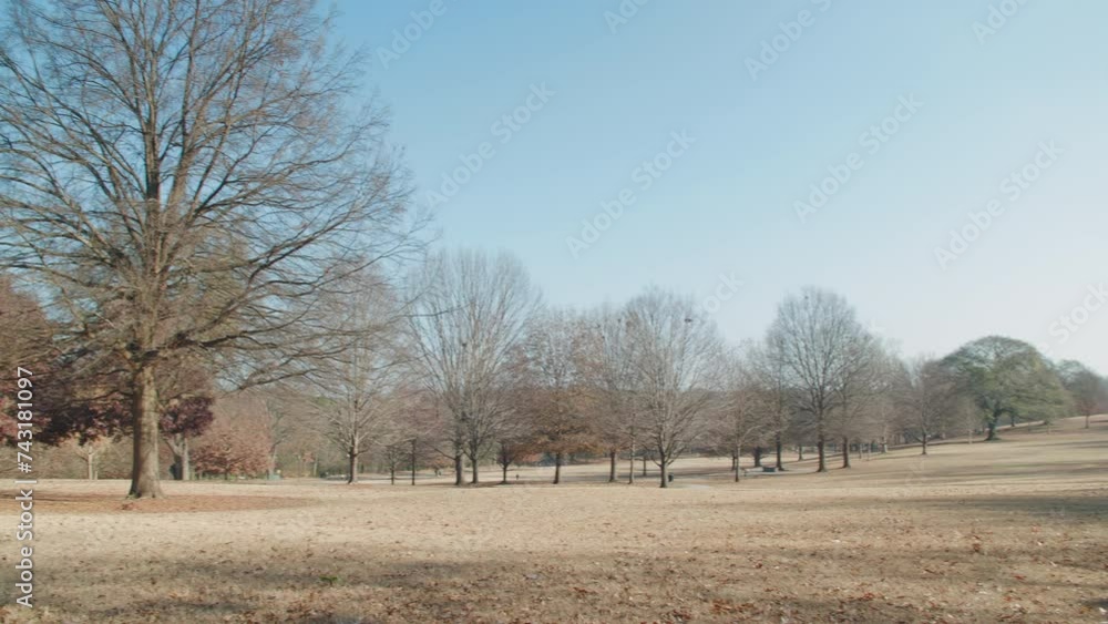 Empty Piedmont Park in Atlanta, Georgia during the fall Empty Piedmont Park in Atlanta, Georgia during the fall