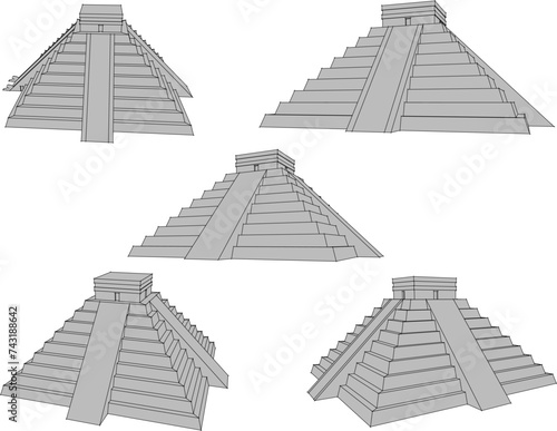 Vector sketch illustration of the construction design of a sacred temple, a place of worship for prehistoric people