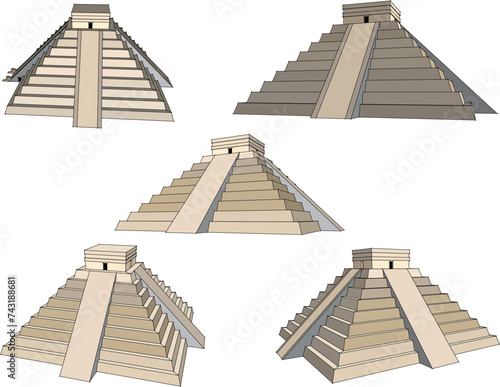 Vector sketch illustration of the construction design of a sacred temple, a place of worship for prehistoric people