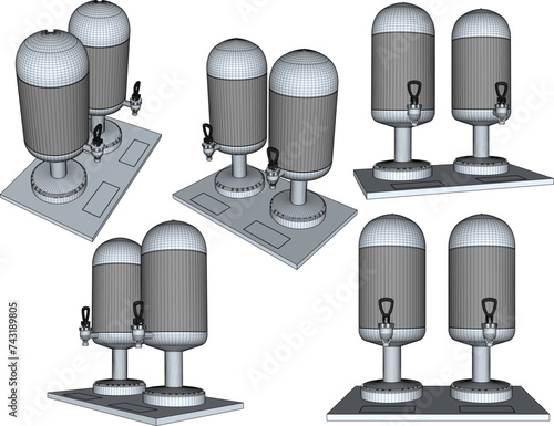 vector sketch illustration of the design of a juice drink in a drink tube for a banquet