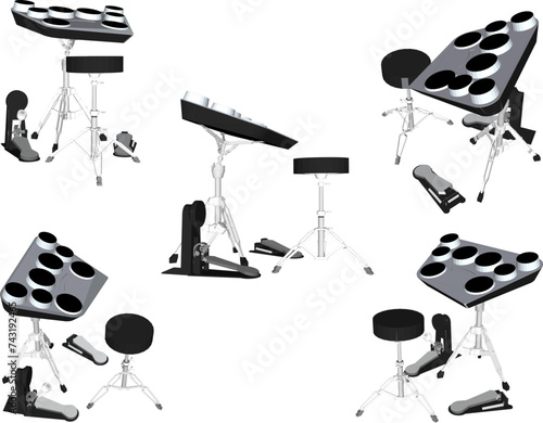 Vector sketch illustration of the design of the dangdut band kendang grub musical instrument