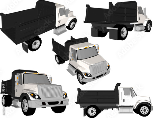Vector sketch illustration of truck vehicle design for transporting construction materials