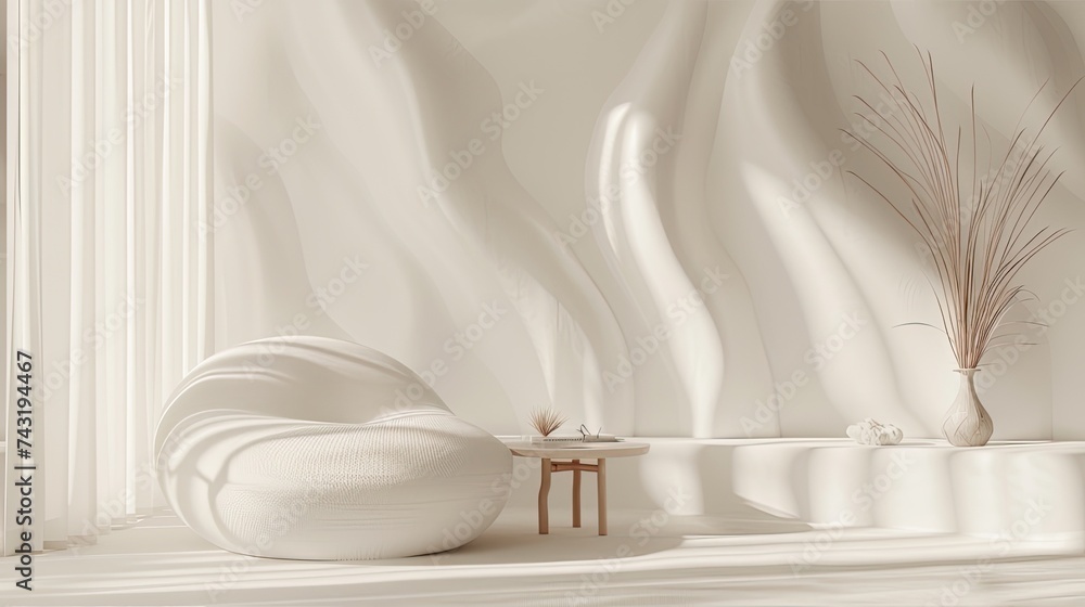 natural minimal layers, invoking a sense of peace with smooth forms that soothe the senses, presenting a visual journey through fluid and flowing shapes found in nature's beauty. SEAMLESS PATTERN.