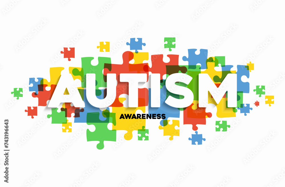 Autism Awareness Day Medical flat illustration. Health care