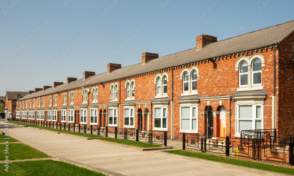Row of Terraced Houses - Middlesbrough UK Row of Terraced Houses - Middlesbrough UK