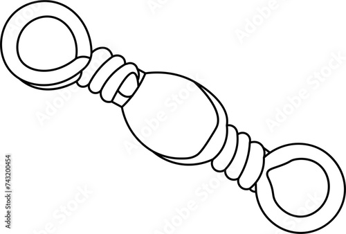 Fishing Swivel Outline Vector Illustration