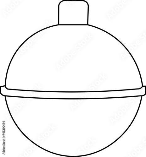 Fishing Bobber Outline Vector Illustration
