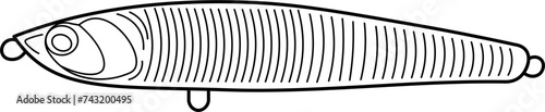 Fishing Bait Outline Vector Illustration