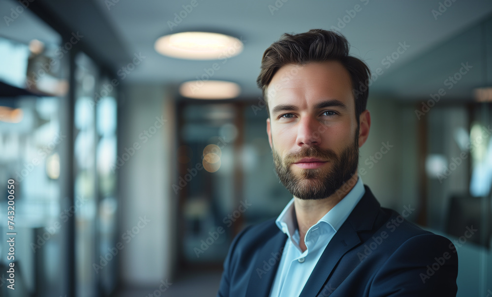 Businessman portrait. Young professional entrepreneur in corporate business culture. Businessman, corporation president or company CEO director, executive chief or a leader of a company