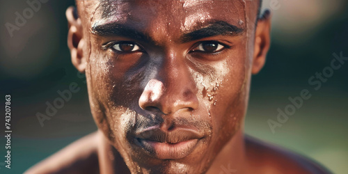 A sporty man sprinter is re...