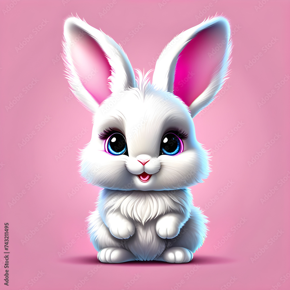 Obraz premium Captivating Charm: Exploring the Multifaceted Expressions and Gestures of Adorable Angora Rabbits.(Generative AI)