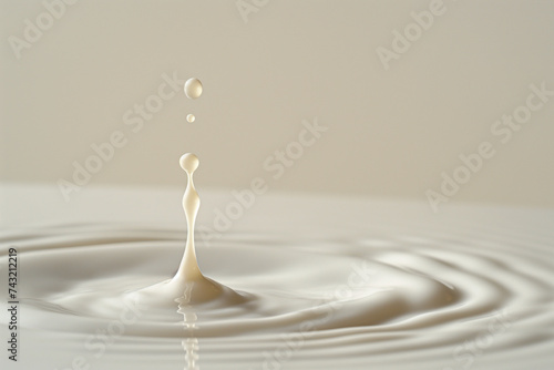 A drop of Milk splashed into the Milk background