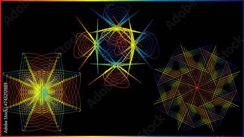 The vector dotted spiral vortex graphic is a visually interesting and complex image. The use of color, movement, and text all contribute to its overall effect.