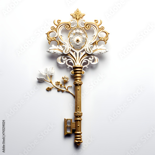 Illustration of the key, well made key, key with whiite background