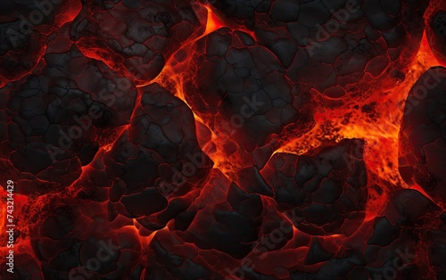 The background for decoration is made of fiery red-hot lava.