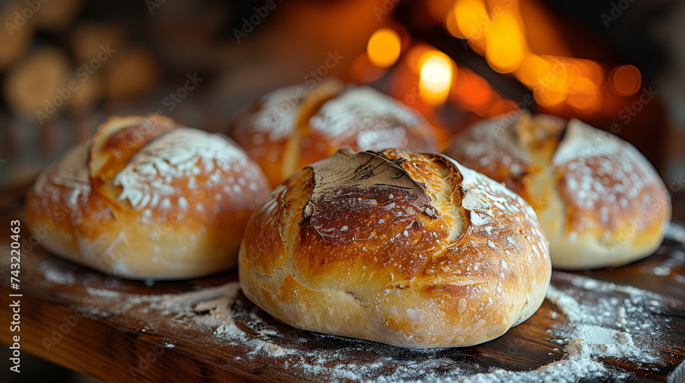 Bread baked in a wood-fired oven