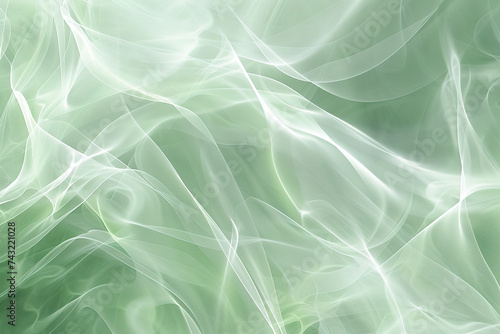 close up horizontal glowing image of pale green abstract waves background Generative AI