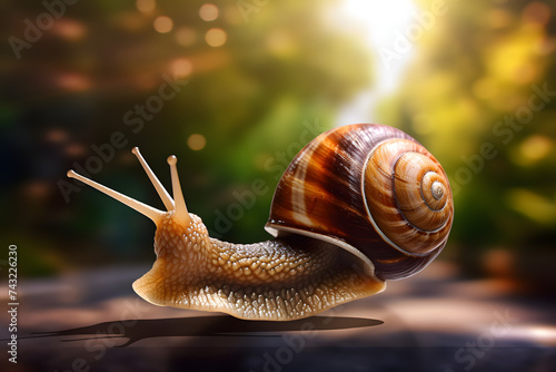 Snail, photo of a snail on the ground, animal, small snail