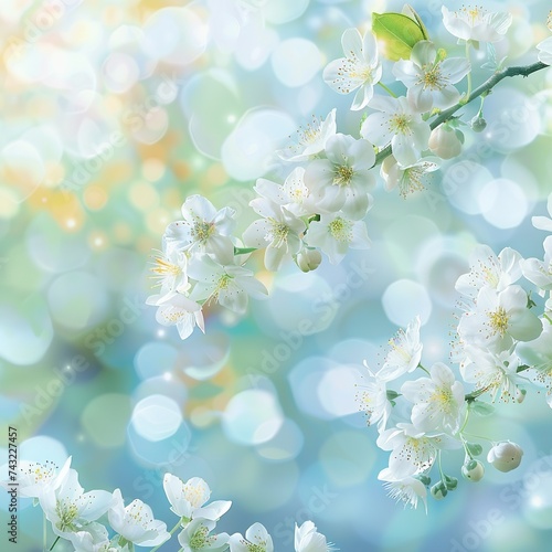 illustration of blurry flower garden background ai generated
