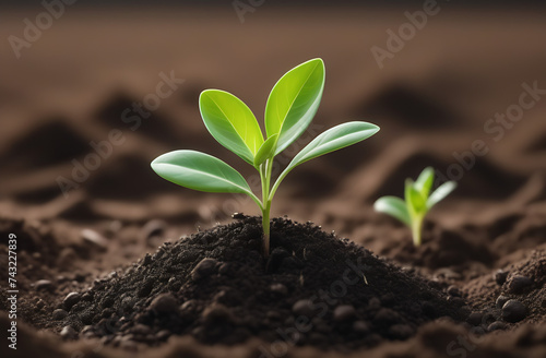 Illustration of plant growth stages from seed to mature plant, symbolizing development, success, and natural progression in a life cycle concept photo