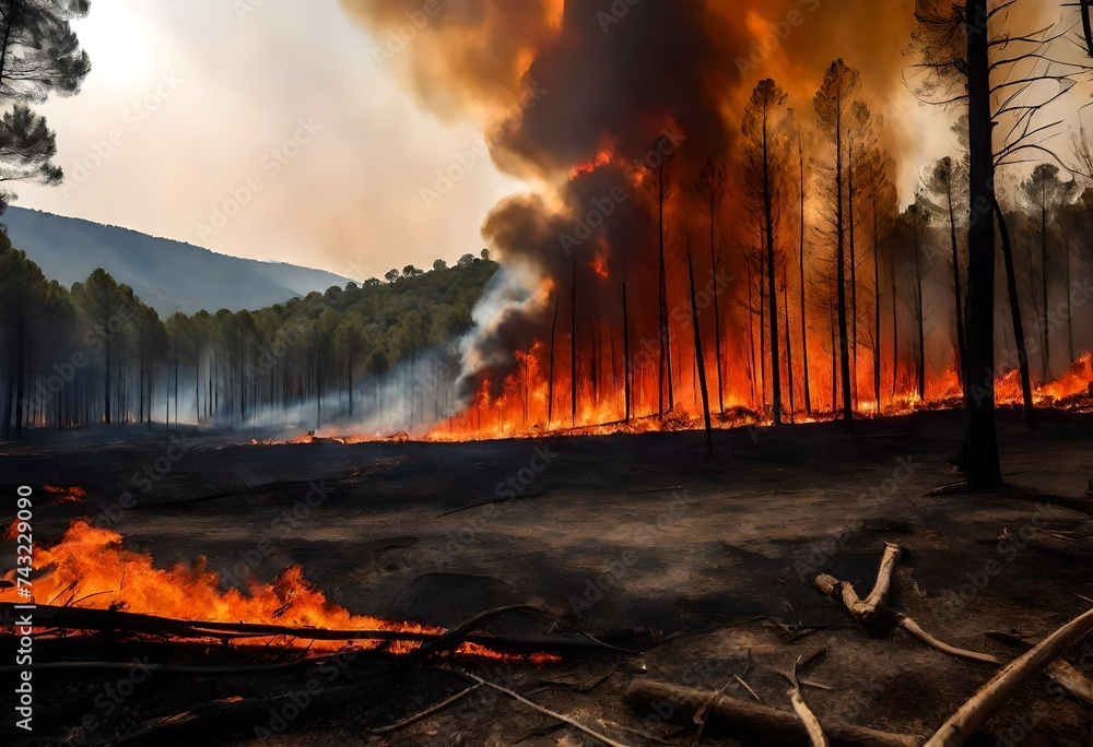 Fototapeta premium fire in the forest