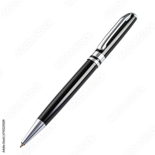 Classic Black Ballpoint Pen with silver Trim