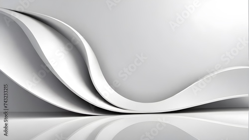 Abstract 3d illustration with wavy lines in shades of gray color. Designed for banners, wallpaper, template, background, postcard, cover, poster
