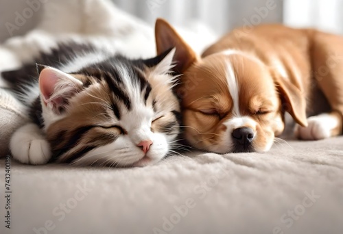 cat and puppy