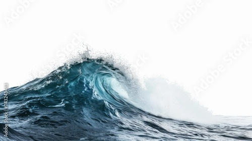 Close-up of breaking ocean waves .white background