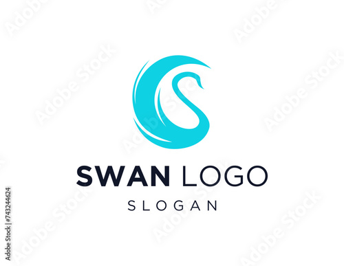 The logo design is about a Swan and was created using the Corel Draw 2018 application with a white background.