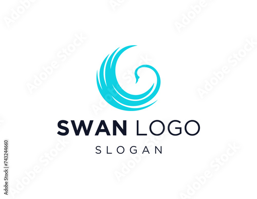 The logo design is about a Swan and was created using the Corel Draw 2018 application with a white background.