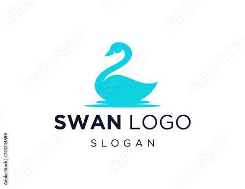 Fototapeta Naklejka Na Ścianę i Meble -  The logo design is about a Swan and was created using the Corel Draw 2018 application with a white background.