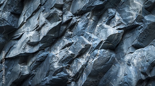 Dark blue grunge background Deep blue stone background Toned mountain texture closeup Banner with copy space for your design Volumetric rock background : Generative AI